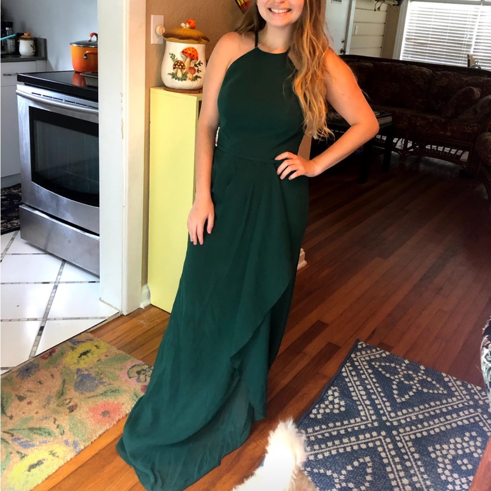 Hunter Green David’s Bridal Dress